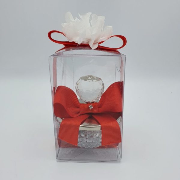 Dekorierte Glasschale mit Zuckermandeln - Kristallglas Griff und Deckel aus Silber – Bild 7