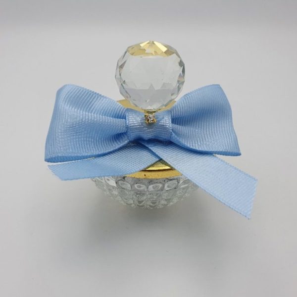 Dekorierte Glasschale mit Schokoherzen - Kristallglas Griff und Deckel aus Gold – Bild 2