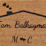 Personalisierte Indoor Fußmatte (40 x 60 cm) aus Kokosfasern mit Wunsch Familienname und Buchstaben