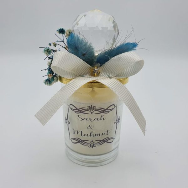 Dekorierte Gastgeschenke Kerze mit Kristallglas Griff – Bild 2