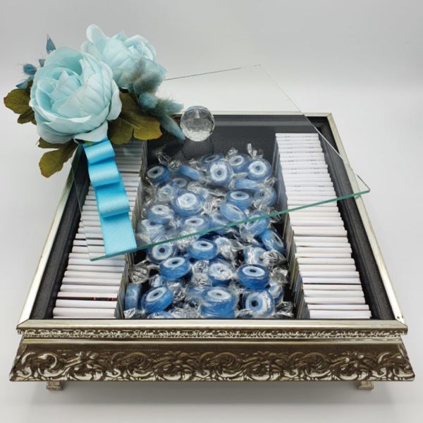 Holzkiste mit Schokolade und Süßigkeit  Nazar Boncuk - personalisiert – Bild 2