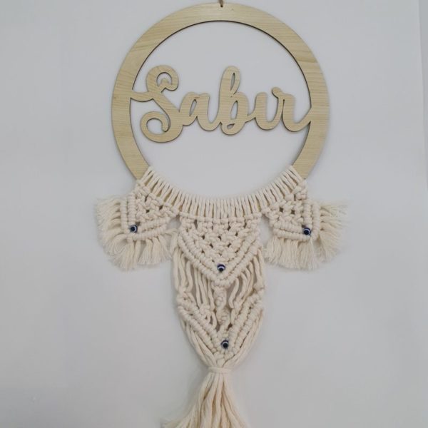 Makramee Wanddekoration - bird wings - verschiedene Holzmotive – Bild 4