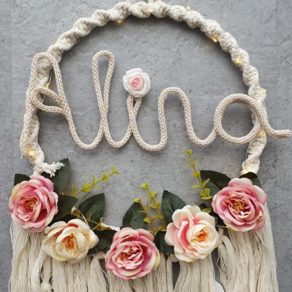 Personalisierter Traumfänger Makramee Wanddekoration – Bild 2