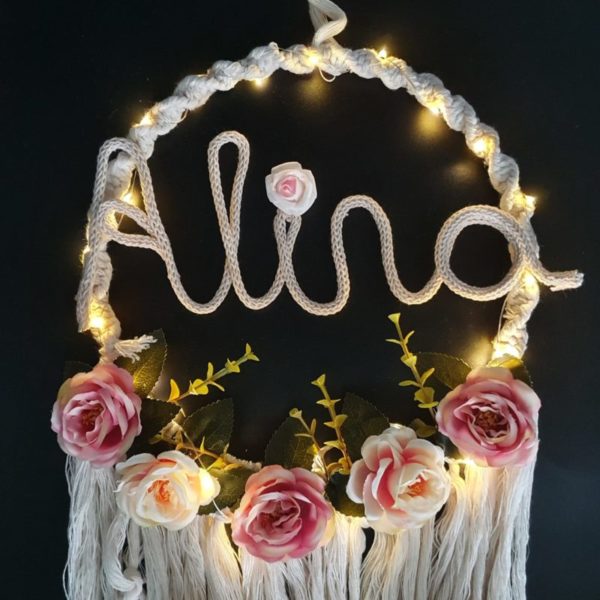 Personalisierter Traumfänger Makramee Wanddekoration – Bild 3