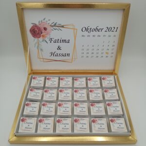 Schokoladenbox mit Blumenrahmen
