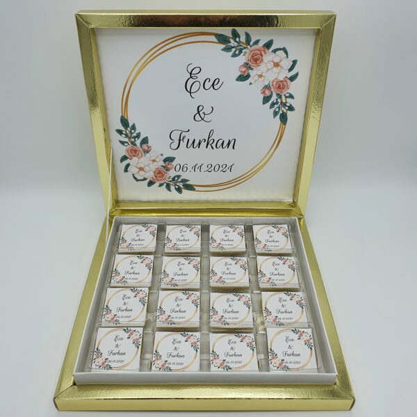 Schokoladenbox mit Blumenmotiv Schokoladenbox mit Blumenmotiv