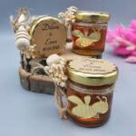 Honiggläser Gastgeschenke mit Biene und Honiglöffel 5