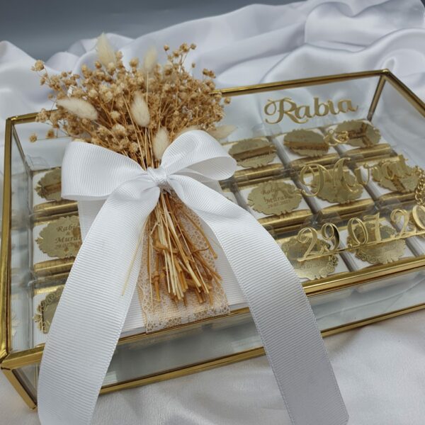 20230707_234433 Schokobox aus Glas mit Schokoladen für Verlobung, Hochzeit oder andere Anlässe – Bild 5
