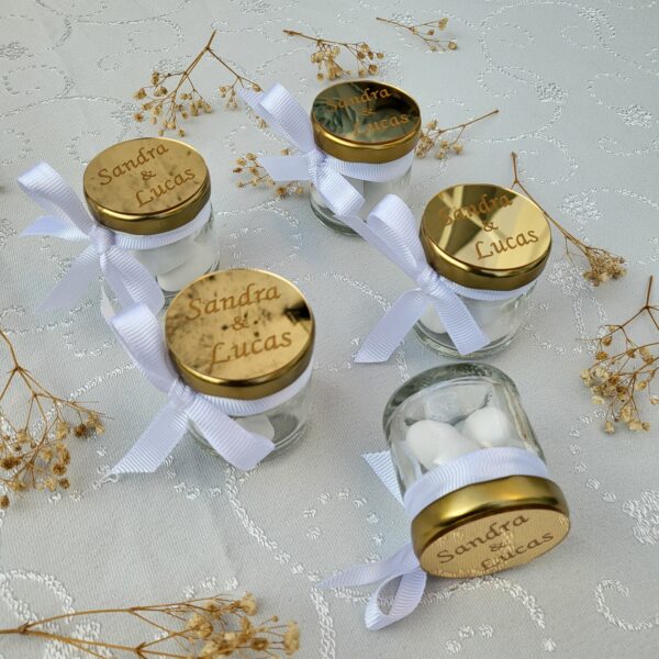 Personalisierte Gastgeschenke mit Zuckermandeln im Glas – Bild 5