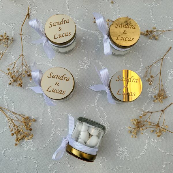 Personalisierte Gastgeschenke mit Zuckermandeln im Glas – Bild 4