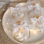 Personalisierte Zuckermandeln im Tüll mit Trockenblumen & Schleife – Bild 2